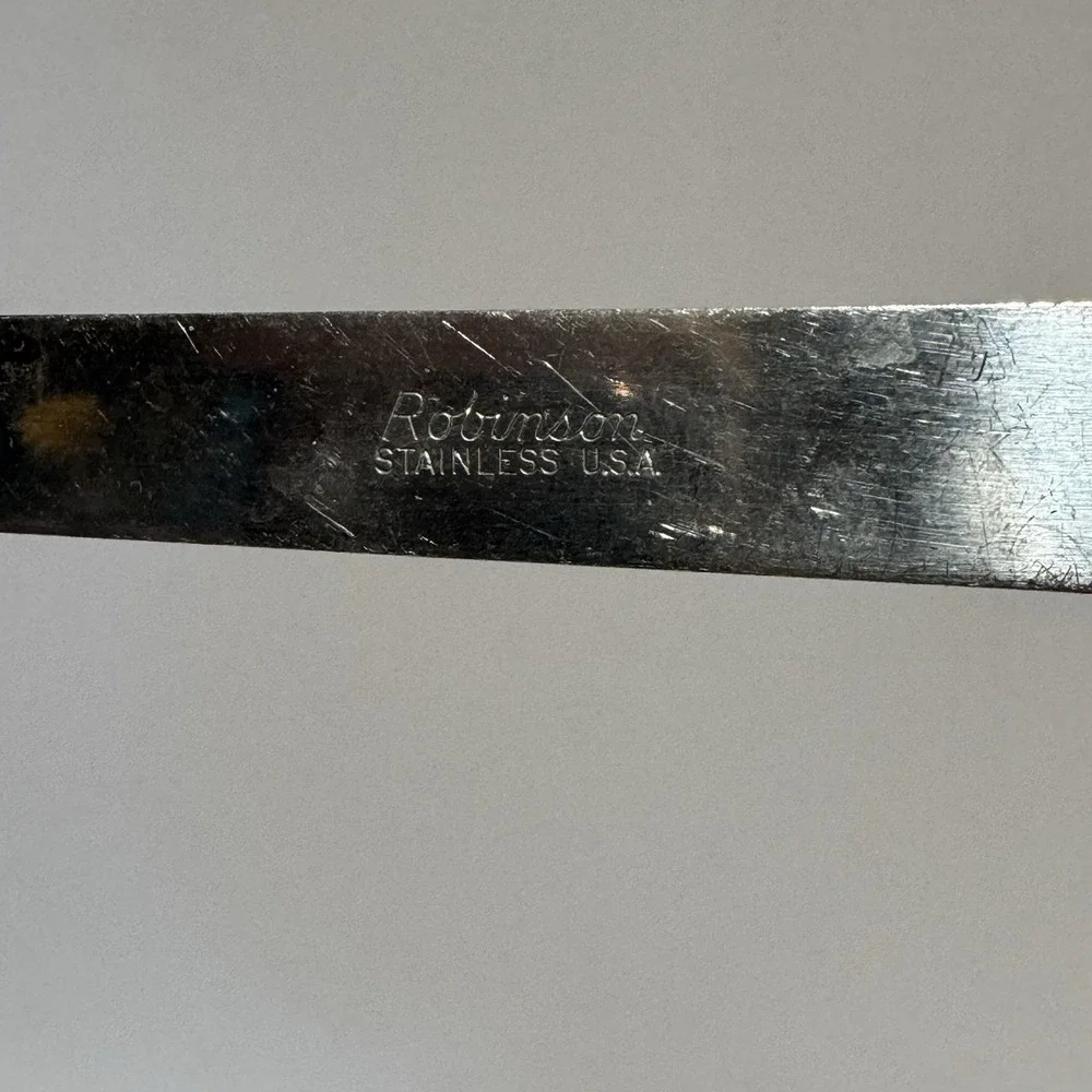 Vintage Robinson Knife Co Stainless Spatula Turner Wood Handle USA